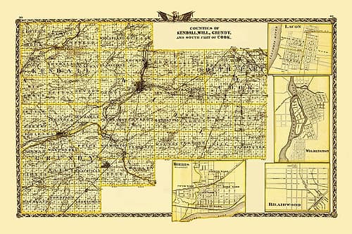 Kendall Will Grundy Cook Illinois Landowner Vintage Print