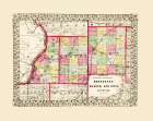 Knox  Warren  Henderson Illinois - Campbell 1850 Art Print