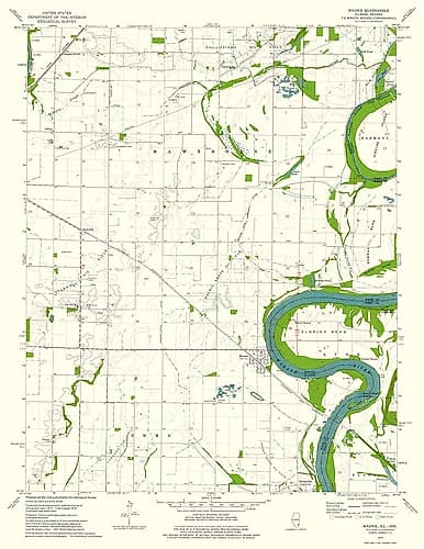 Maunie Illinois Quad - USGS 1974 Vintage Print