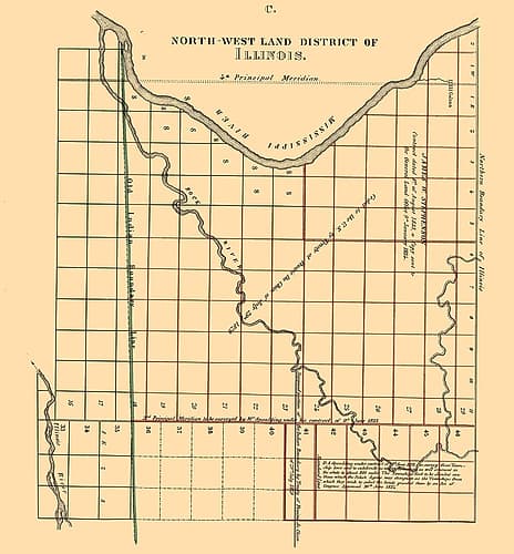 Northwest Land District Illinois - Spaulding 1836 Vintage Print
