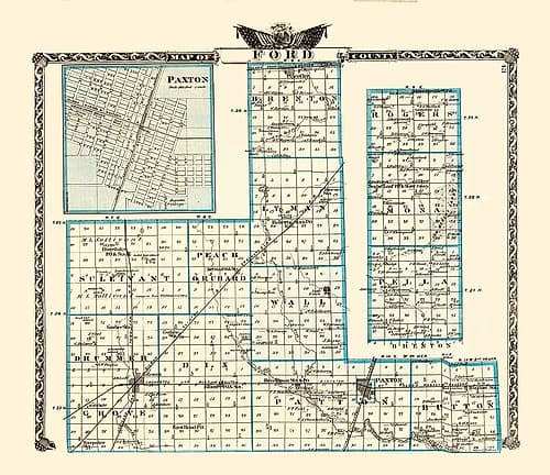 Ford Illinois Landowner - Warner 1870 Vintage Print
