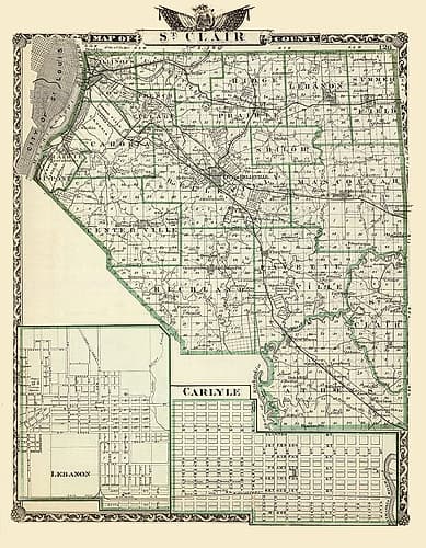 St Clair Illinois Landowner - Warner 1876 Vintage Print