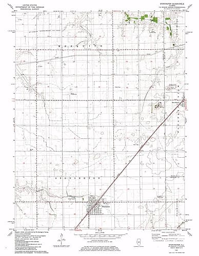 Stonington Illinois Quad - USGS 1982 Vintage Print