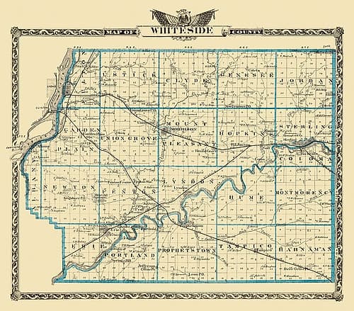 Whiteside Illinois Landowner - Warner 1876 Vintage Print