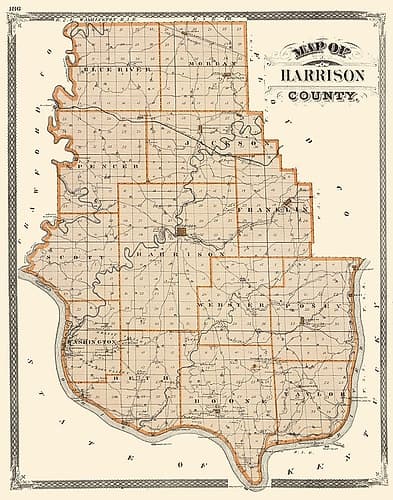 Harrison Indiana - Baskin 1876 Vintage Print