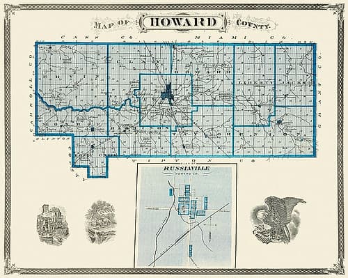 Howard Indiana Landowner - Andreas 1876 Vintage Print