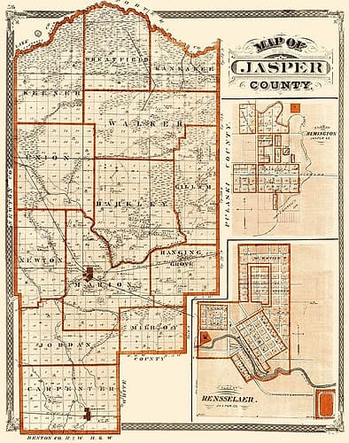Jasper Indiana - Baskin 1876 Vintage Print