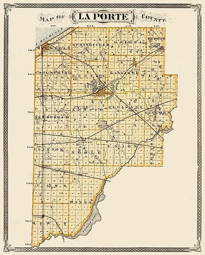 La Porte Indiana Landowner - Andreas 1876 Vintage Print