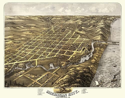 Michigan City Indiana - Ruger 1869 Vintage Print