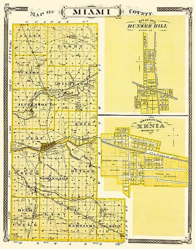 Miami Indiana Landowner - Baskin 1876 Vintage Print