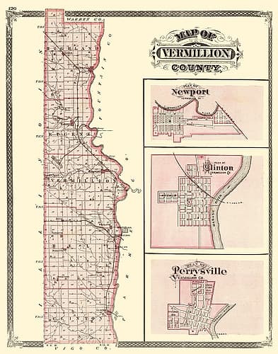 Vermillion Indiana - Baskin 1876 Vintage Print