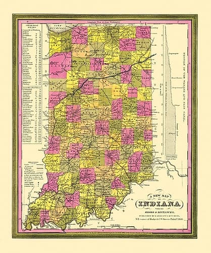 Indiana - Mitchell 1846 Vintage Print