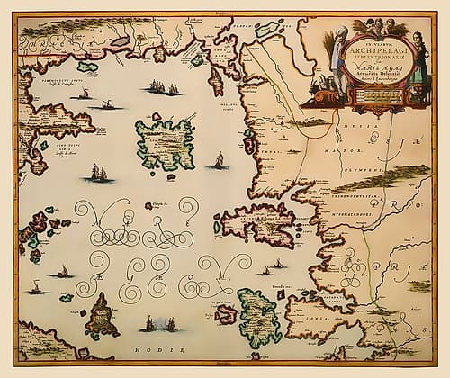 Aegean Islands Greece - Jansson 1654 Art Print