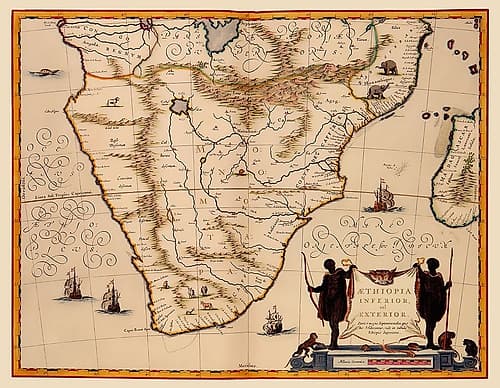 Southern Africa - Jansson 1635 Vintage Print