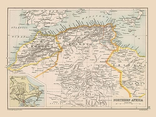 Northern Africa - Bartholomew 1892 Art Print