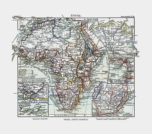 Africa - Perthes 1921 Vintage Print