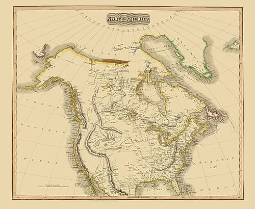 North America - Thomson 1814 Vintage Print