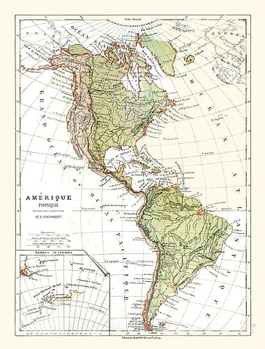 Physical of America - Cortambert 1880 Art Print