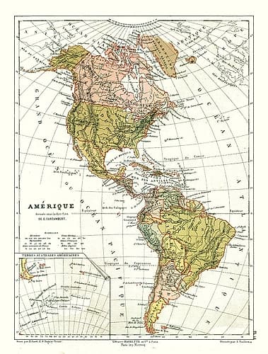 Political of America - Cortambert 1880 Art Print