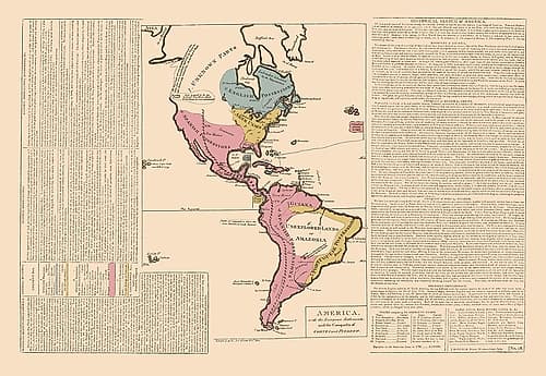 America - Le Sage 1801 Vintage Print