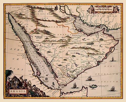 Arabian Peninsula Middle East - Blaeu 1662 Vintage Print