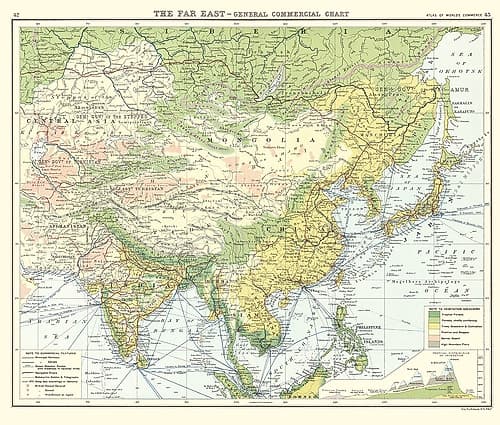 Asia Far East General Commercial Chart Art Print