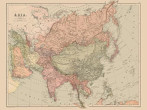 Asia -Bartholomew 1867 Art Print