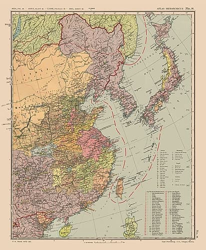 Asia China Japan Korea - Streit 1913 Art Print