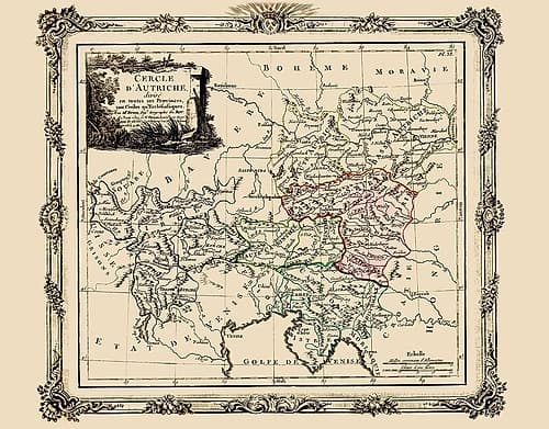 Austria with Provinces - Tour 1786 Art Print