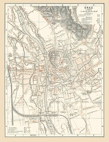 Graz Austria - Baedeker 1896 Art Print
