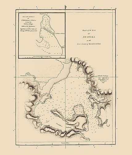 Avacha Bay Nautical Russia - Bligh 1785 Vintage Print