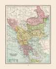 Turkey Greece Romania Serbia - Cram 1892 Art Print