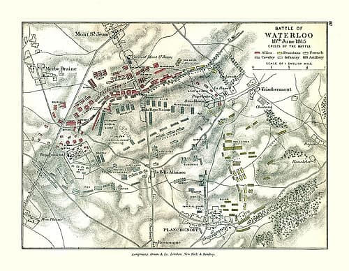 Battle of Waterloo 1815 Belgium - Gardiner 1902 Art Print