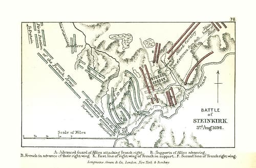 Battle of Steinkirk 1692 Belgium - Gardiner 1902 Vintage Print