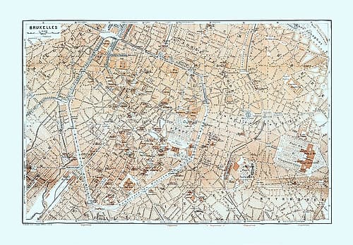 Brussels Belgium Europe - Baedeker 1910 Art Print