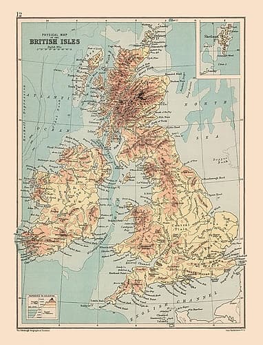 Shetland Islands British Isles - Bartholomew 1892 Art Print