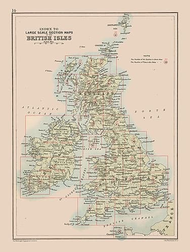 British Isles - Bartholomew 1892 Art Print