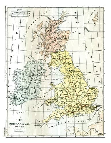 Ancient British Isles - Cortambert 1880 Vintage Print
