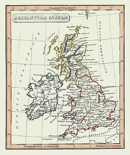 Ancient British Isles - Fenner 1830 Vintage Print