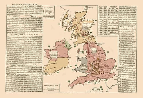 Ireland Wales England Scotland - Le Sage 1801 Vintage Print