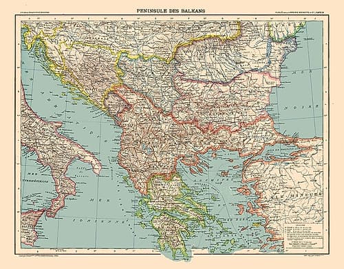 Europe Balkan Peninsula - Schrader 1908 Art Print