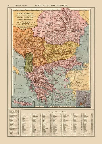 Europe Balkan States - Reynold 1921 Art Print