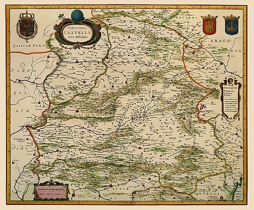 Castile Spain Iberian Peninsula - Blaeu 1635 Art Print
