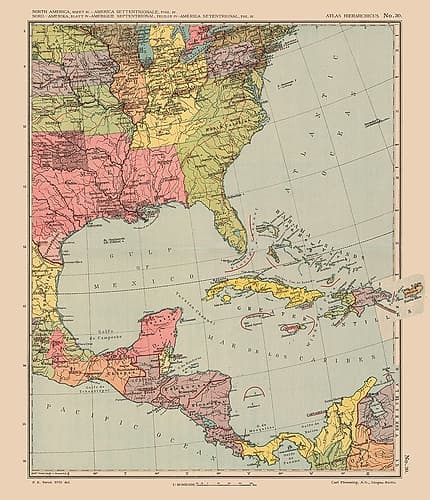 North America United States - Streit 1913 Vintage Print