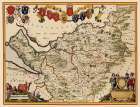 Cheshire County England - Blaeu 1646 Art Print
