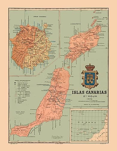 Canary Islands 1902 Africa Spain - Martine 1904 Art Print