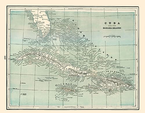 Cuba Bahamas - Rathbun 1893 Vintage Print