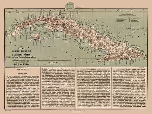 Central America Cuba Spanish Oversees Possession Vintage Print