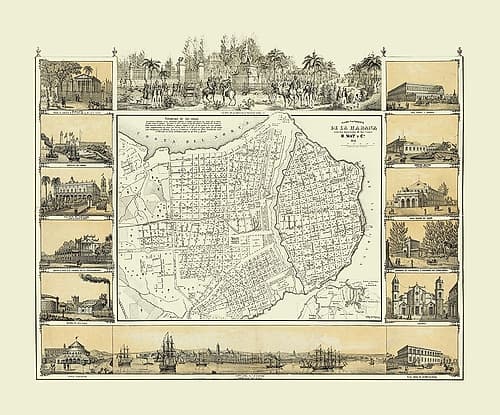 Central America Havana Cuba - May 1853 Art Print