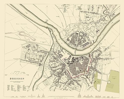 Dresden Germany - Chapman 1833 Vintage Print